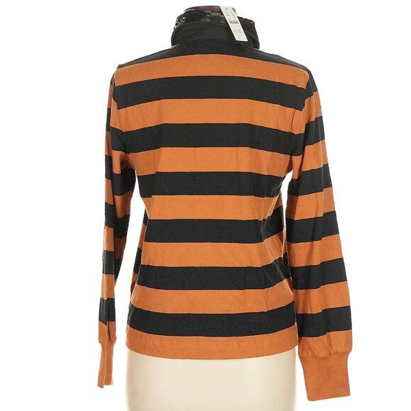 🎁 50% OFF Bundles 🎁 NWT J.Crew Sequin Collar Striped Rugby Top Black Stripe - Picture 6 of 8